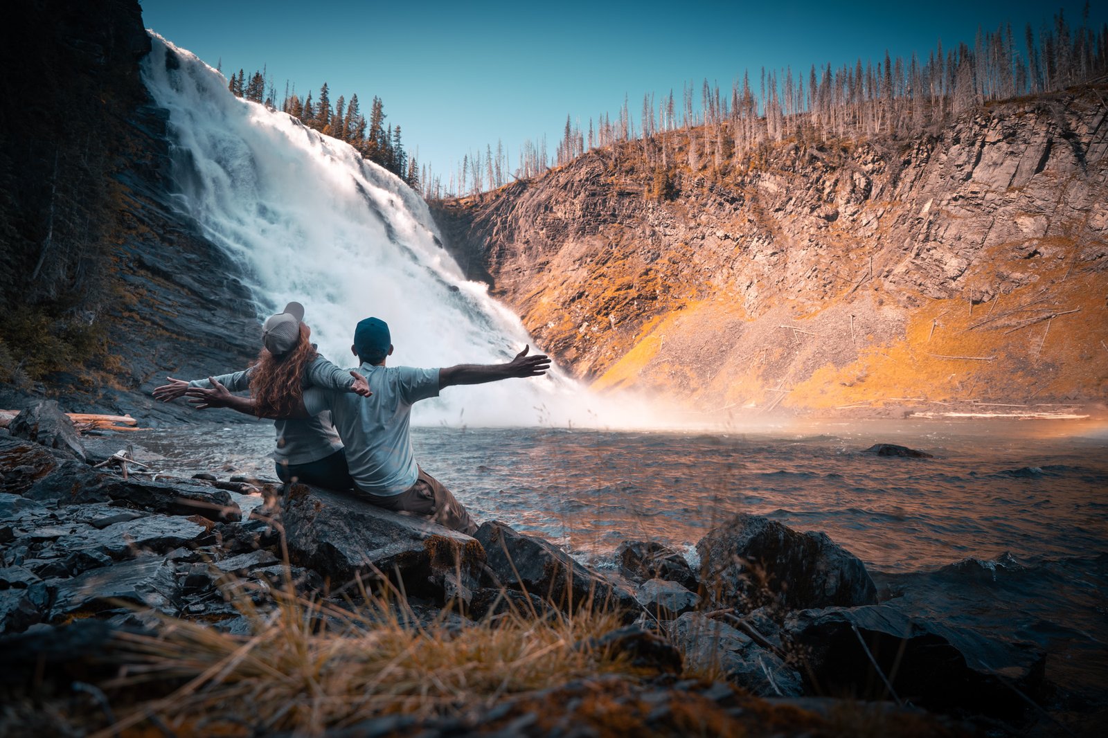 katia photography amine videography portraits in nature by a waterfall in North BC